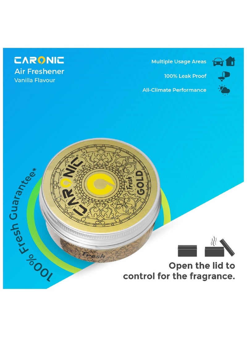 CARONIC Car Air Freshener with Adjustable Lid for Desired Strength for Auto or Home Vanilla Pack Of 3 - Image 5